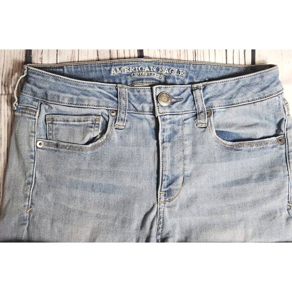 American Eagle Jeans Women's 6 Skinny Ankle Super Stretch 30x29 Embroidered AEO - Picture 4 of 11